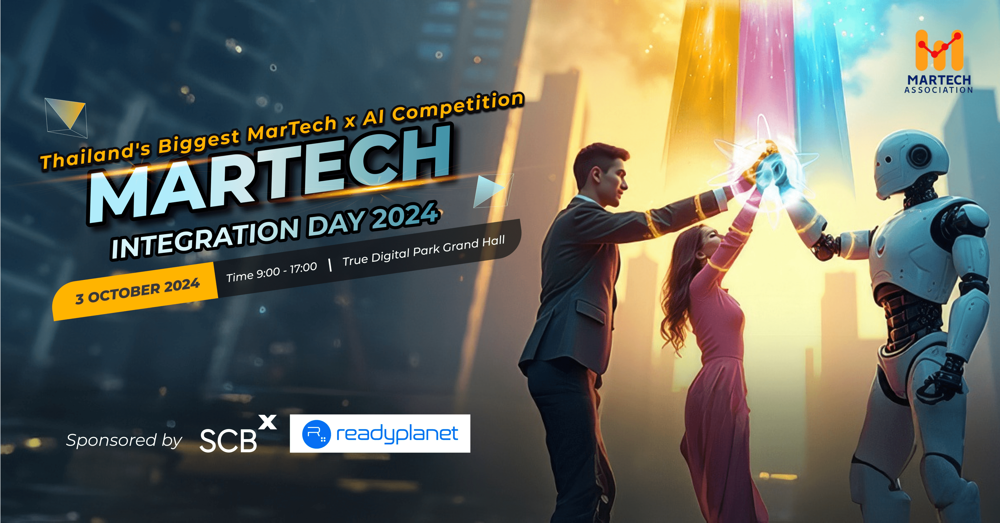 Cover Image for แถลงข่าวงาน “Martech Integration Day 2024” ปีที่ 2 ภายใต้ธีม MarTech x AI ยกระดับ Martech ไทยสู่ระดับอาเซียนผ่านการแข่งขันนำเสนอ Solutions ด้านการตลาดดิจิทัลที่ใช้ AI ในการช่วยปฏิวัติธุรกิจ คาดหวังบริษัทชั้นนำเข้าร่วมงานในวันแข่งขันจริงมากกว่า 500 องค์กร