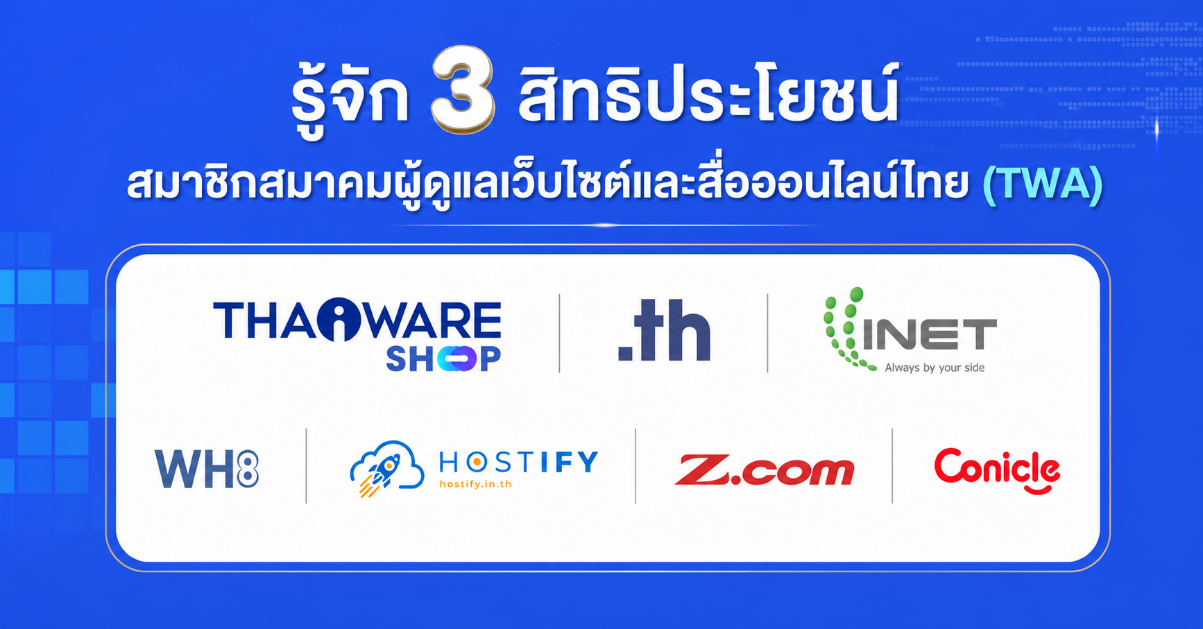 รู้จัก 3 สิทธิประโยชน์สมาชิกสมาคมผู้ดูแลเว็บไซต์และสื่อออนไลน์ไทย (TWA)